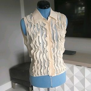 DKNY sheer ruffle top